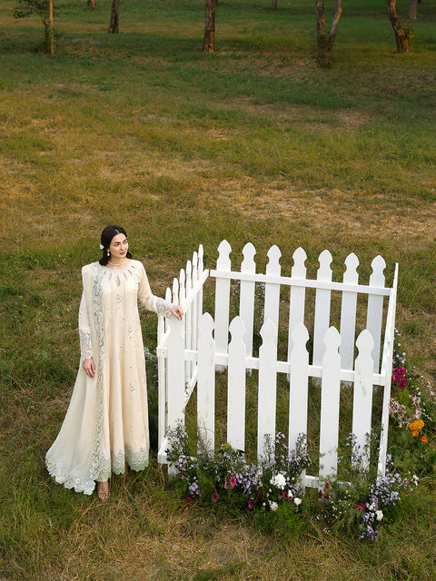 ALLYS - 3 Piece Unstitched Embroidered Luxury Lawn Suit :PEARL