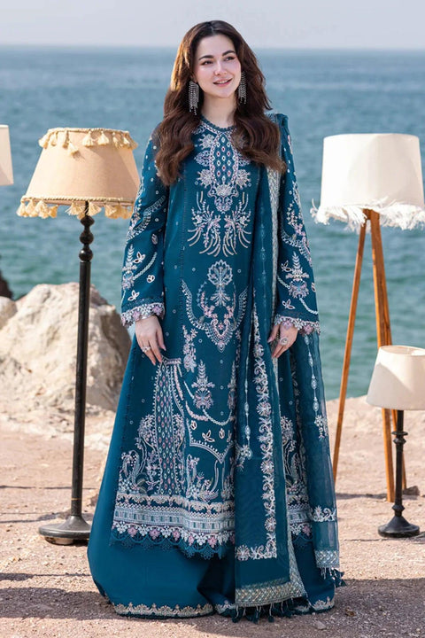 QALAMKAR - 3PC LAWN EMBROIDERED SHIRT WITH EMBROIDERED ORGANZA DUPATTA AND TROUSER - KPR1742