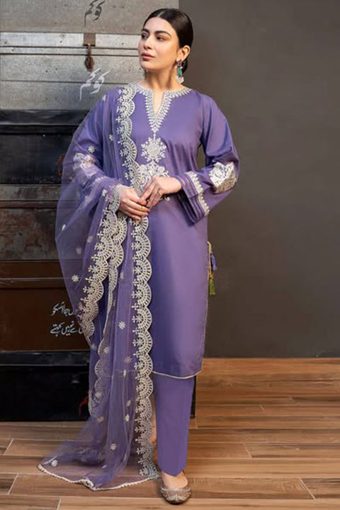 KOKUM - 3PC LAWN EMBROIDERED SHIRT WITH EMBROIDERED DUPATTA AND TROUSER -KPR30