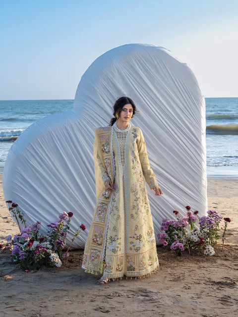 Mahnur - Luxury Lawn Embroidered Unstitched 3 Piece - S-02