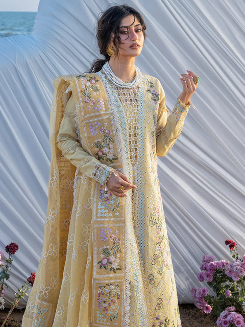 Mahnur - Luxury Lawn Embroidered Unstitched 3 Piece - S-02