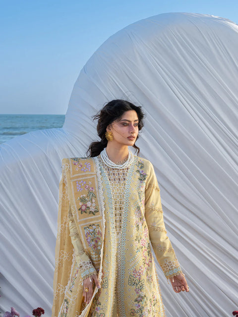 Mahnur - Luxury Lawn Embroidered Unstitched 3 Piece - S-02