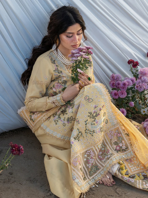 Mahnur - Luxury Lawn Embroidered Unstitched 3 Piece - S-02
