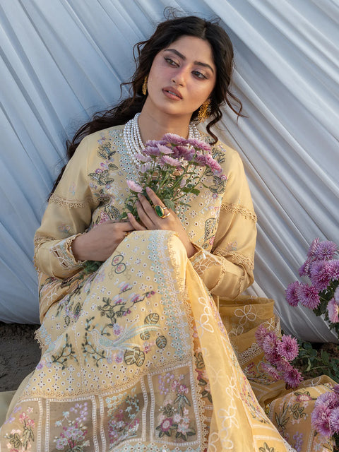 Mahnur - Luxury Lawn Embroidered Unstitched 3 Piece - S-02