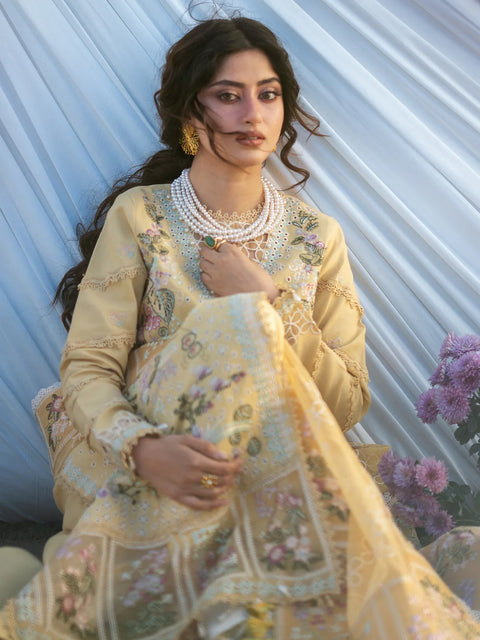 Mahnur - Luxury Lawn Embroidered Unstitched 3 Piece - S-02