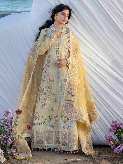 Mahnur - Luxury Lawn Embroidered Unstitched 3 Piece - S-02