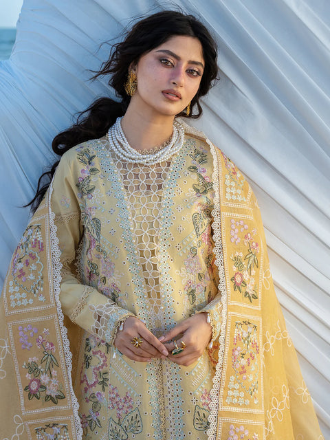Mahnur - Luxury Lawn Embroidered Unstitched 3 Piece - S-02