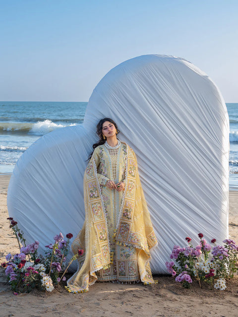 Mahnur - Luxury Lawn Embroidered Unstitched 3 Piece - S-02
