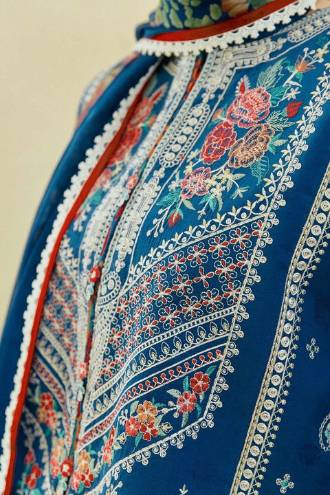 ZARA SHAH JAHAN - 3PC LAWN EMBROIDERED SHIRT WITH DIAMOND PRINTED DUPATTA AND TROUSER - KPR165