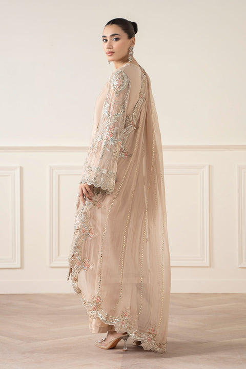 Maria.B Unstitched 3 Piece Embroidered Chiffon Suit SF-EA25-18-Skin