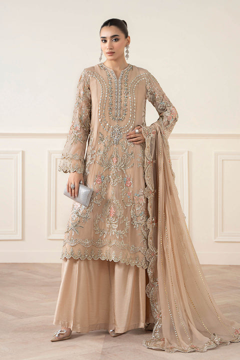 Maria.B Unstitched 3 Piece Embroidered Chiffon Suit SF-EA25-18-Skin