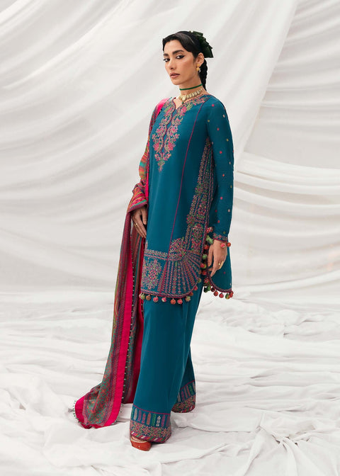 Hussain Rehar Winter - Dhanak Unstitched Embroidered 3Pc Suit - SHAB