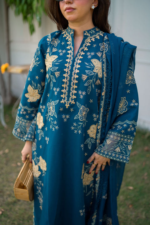 Aneela - Luxury Lawn Embroidered Unstitched 3 Piece -LX-26-51