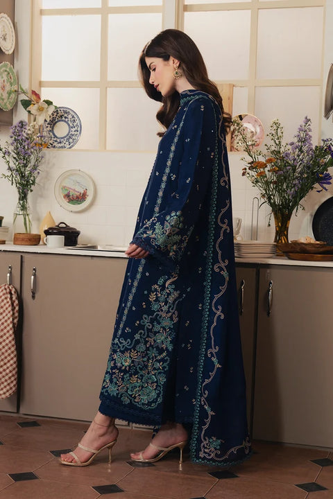 Ziva - 3-piece luxury unstiched embroidered dress- dhannk dress with Pashimna Shawl