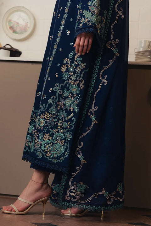 Ziva - 3-piece luxury unstiched embroidered dress- dhannk dress with Pashimna Shawl