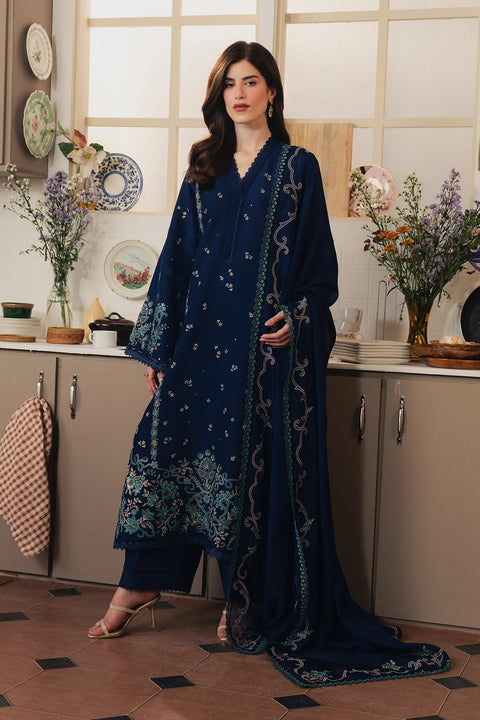 Ziva - 3-piece luxury unstiched embroidered dress- dhannk dress with Pashimna Shawl