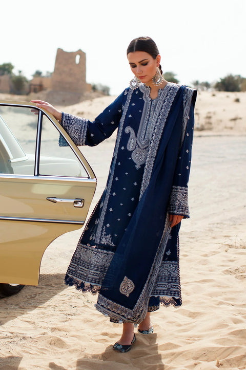 ZAHA - 3PC LAWN EMBROIDERED SHIRT WITH CHIFFON EMBROIDERED DUPATTA AND TROUSER - HZG1507 - Kaprang