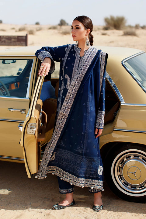 ZAHA - 3PC LAWN EMBROIDERED SHIRT WITH CHIFFON EMBROIDERED DUPATTA AND TROUSER - HZG1507 - Kaprang