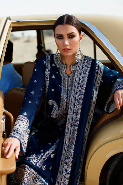 ZAHA - 3PC LAWN EMBROIDERED SHIRT WITH CHIFFON EMBROIDERED DUPATTA AND TROUSER - HZG1507 - Kaprang