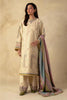 ZARA SHAHJAHAN - 3PC DHANAK EMBROIDERED SHIRT WITH DHANAK EMBROIDERED SHAWL AND TROUSER - KPR 0386