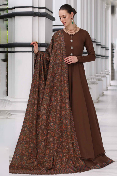 BAREEZE - 3PC DHANAK EMBROIDERED SHIRT DHANAK HEAVY EMBROIDERED SHAWL DUPATTA AND TROUSER - KPR 06