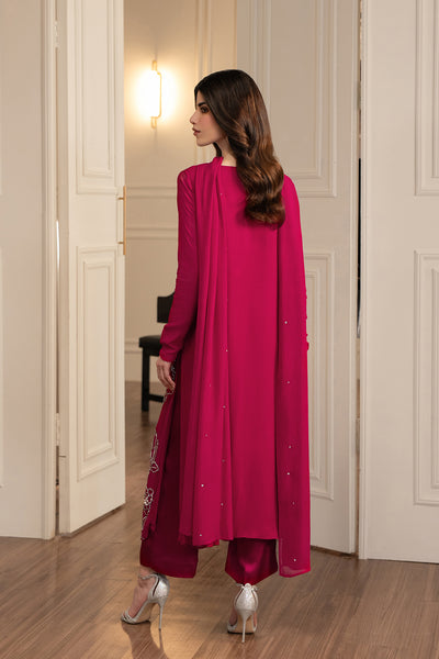 Lulusar Shocking Pink Raw Silk Formal Collection – Elegant Luxury Wea