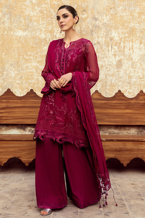 Qalamkar Embroidered Luxury Chiffon Unstitched 3Pc Suit WC-02 SIOFE