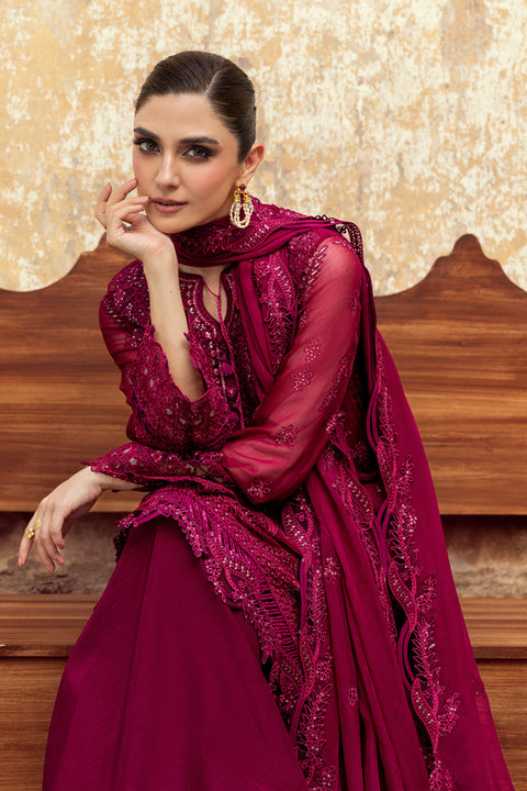 Qalamkar Embroidered Luxury Chiffon Unstitched 3Pc Suit WC-02 SIOFE