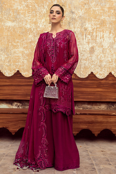 Qalamkar Embroidered Luxury Chiffon Unstitched 3Pc Suit WC-02 SIOFE