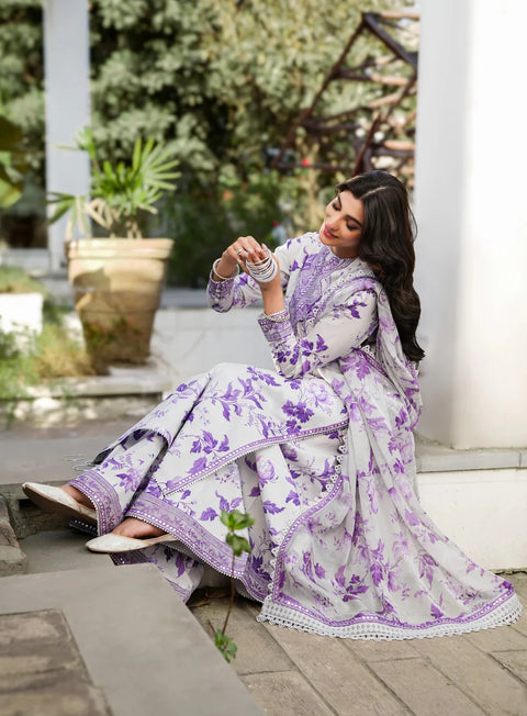 Aneela's Collection Luxury Lawn Embroidered 3 Piece Unstitched Swiss - 756