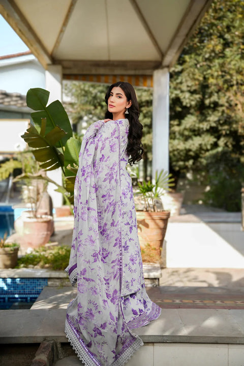Aneela's Collection Luxury Lawn Embroidered 3 Piece Unstitched Swiss - 756