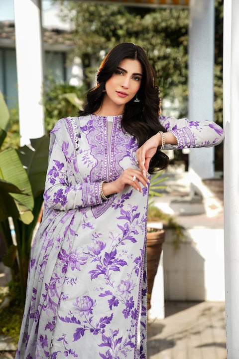 Aneela's Collection Luxury Lawn Embroidered 3 Piece Unstitched Swiss - 756