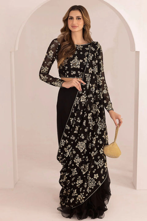 Jazmine Embroidered Chiffon Suits Unstitched 3 Piece - BS - Festive Collection