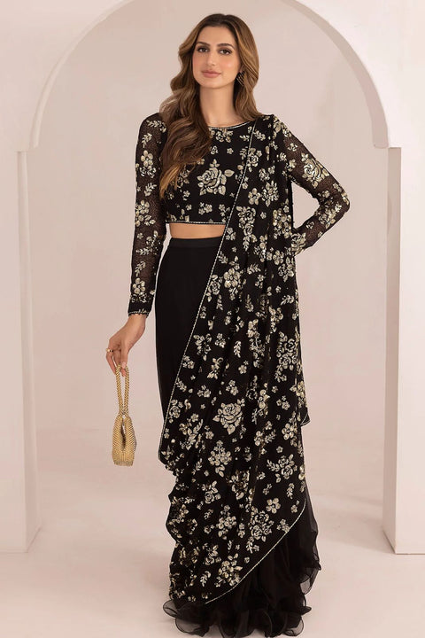 Jazmine Embroidered Chiffon Suits Unstitched 3 Piece - BS - Festive Collection