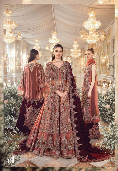 Maria B - Unstitched MBROIDERED| Salmon Pink BD-2701