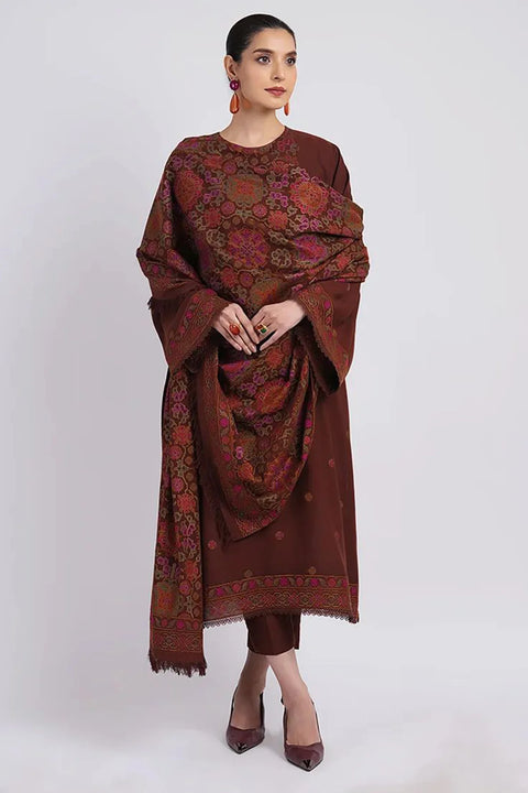 BAREEZE - 3PC DHANAK EMBROIDERED SHIRT DHANAK HEAVY EMBROIDERED SHAWL DUPATTA AND TROUSER -  SF-4288