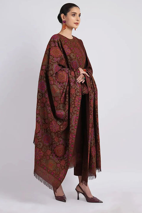 BAREEZE - 3PC DHANAK EMBROIDERED SHIRT DHANAK HEAVY EMBROIDERED SHAWL DUPATTA AND TROUSER -  SF-4288