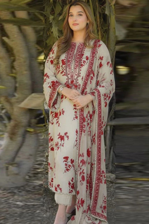 ANEELA - 3 Piece Unstitched Embroidered Lawn Suit - 26 A