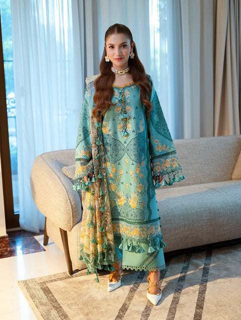 JADE - 3PC LAWN CHIKANKAARI EMBROIDEREDR-02 SHIRT WITH TWILL PRINTED DUPATTA AND TROUSER - OMBRE 2026