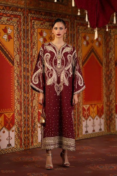 ETHNIC -  Luxury Silk Embroidered 3Pc Unstitched Suit EK-E10