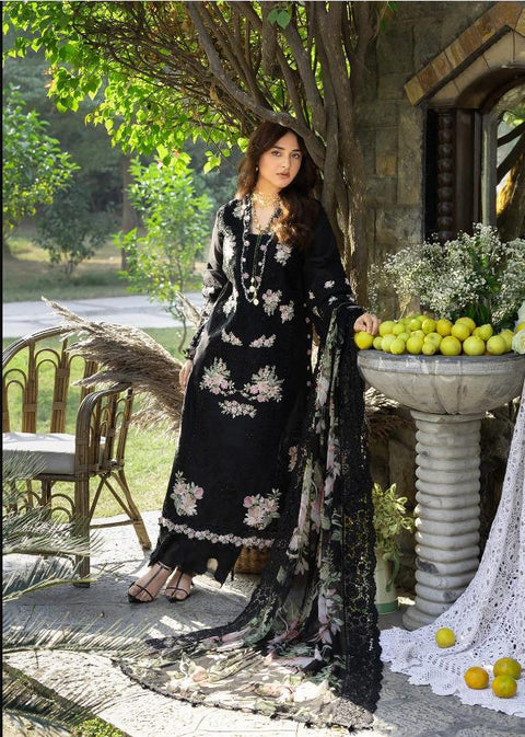 Elaf Premium - 3-piece luxury unstiched embroidered dress- dhannk dress with Pashimna Shawl (ELY-2B)