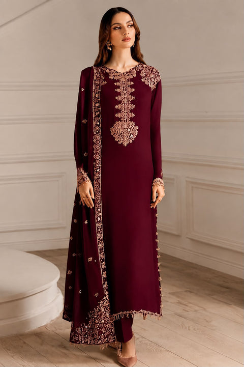 Iznik - 3-piece luxury unstiched chiffon embroidered dress- ( UE-479)
