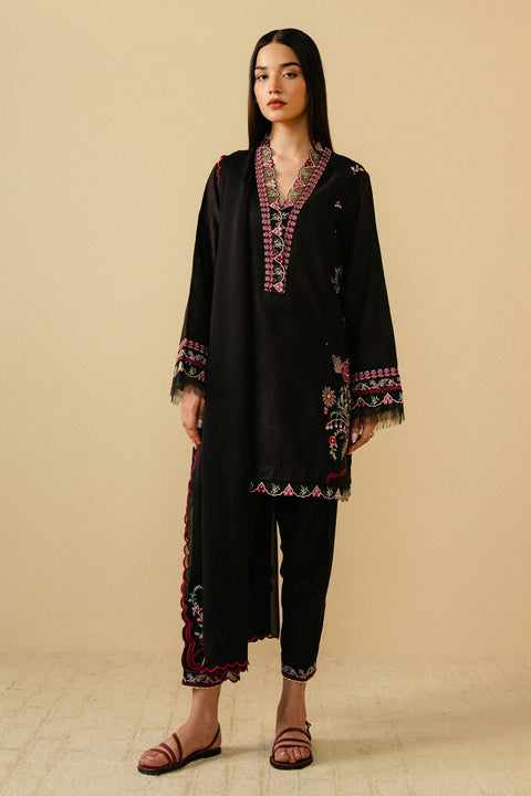 ZARA SHAJAHAN - 3PC LAWN EMBROIDERED SHIRT WITH TROUSER -ZA12