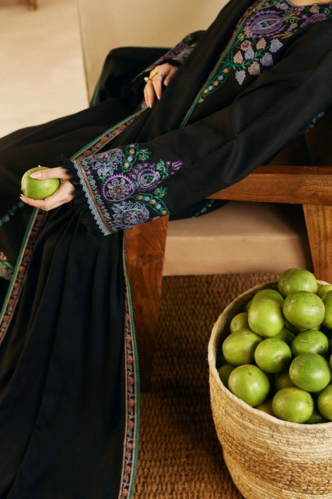 ZARA SHAHJAHAN - 3PC DHANAK EMBROIDERED SHIRT WITH DHANAK EMBROIDERED SHAWL AND TROUSER - KPR 0381
