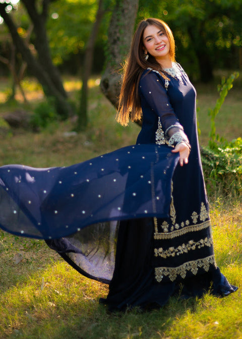 AGHA NOOR -  LUXURY EMBROIDERED CHIFFON FORMALS - Zarpash