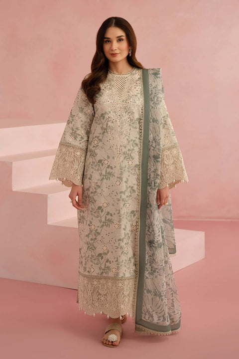 AFROZE -3 Piece Unstitched Chickenkari Embroidered Lawn Suit | Kylon