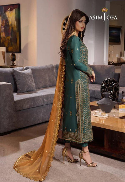 ASIM JOFA - 3PC LAWN EMBROIDERED SHIRT WITH Embroidered DUPATTA AND TROUSER - KPR3018 - Kaprang