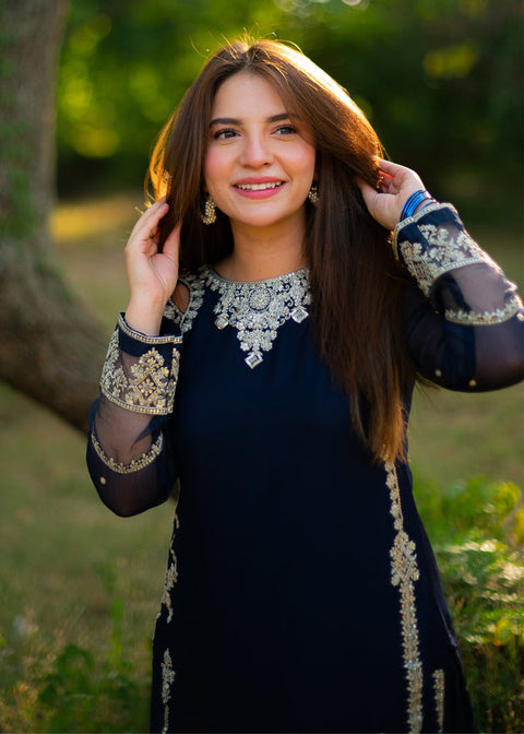 AGHA NOOR -  LUXURY EMBROIDERED CHIFFON FORMALS - Zarpash