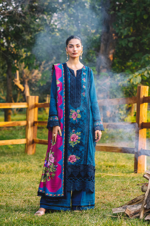 SAIRA RIZWAN - Lawn Unstitched Embroidered Collection with Embroidered Printed Slub Dupatta- DINA-SRW24-04