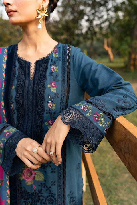 SAIRA RIZWAN - Lawn Unstitched Embroidered Collection with Embroidered Printed Slub Dupatta- DINA-SRW24-04